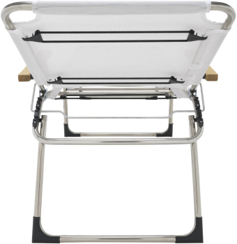 Preview: FIAM® Liegestuhl AMIGO 40+ Weiss mit Armlehnen/Eschenholz